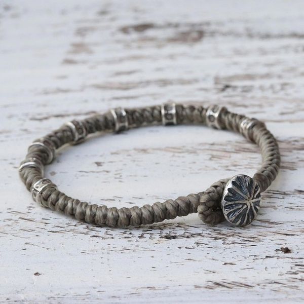 Alternate image for Braided Wristband Bracelet with Karen Silver from Thailand Good Living