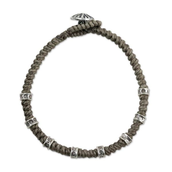 Alternate image for Braided Wristband Bracelet with Karen Silver from Thailand Good Living
