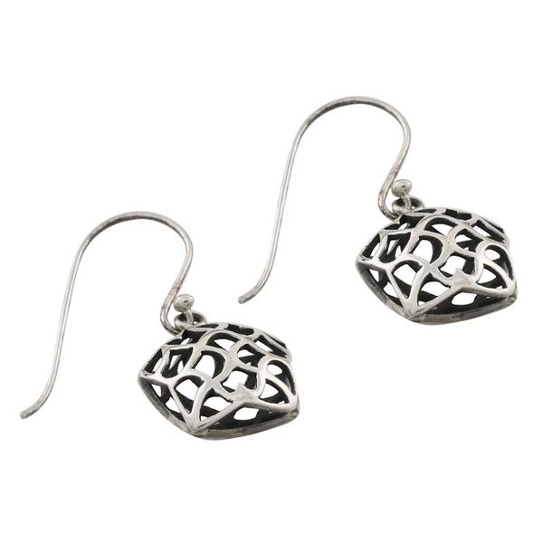 Alternate image for Handcrafted Sterling Silver Openwork Star Dangle Earrings Intricate