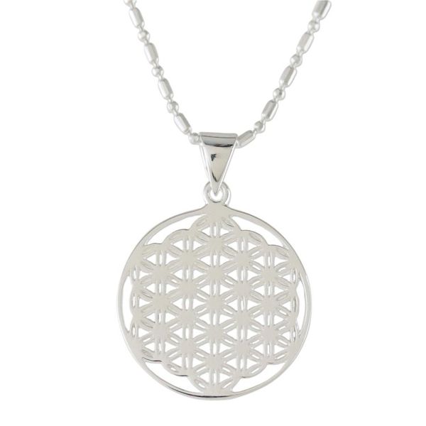 Alternate image for Sterling Silver Circular Pendant Necklace form Thailand Dazzling Circle