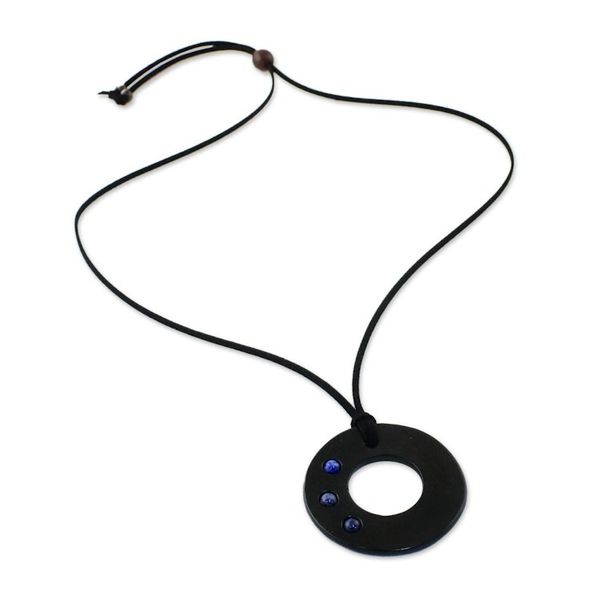 Alternate image for Handcrafted Lapis Lazuli and Leather Necklace from Thailand Lucky Ring