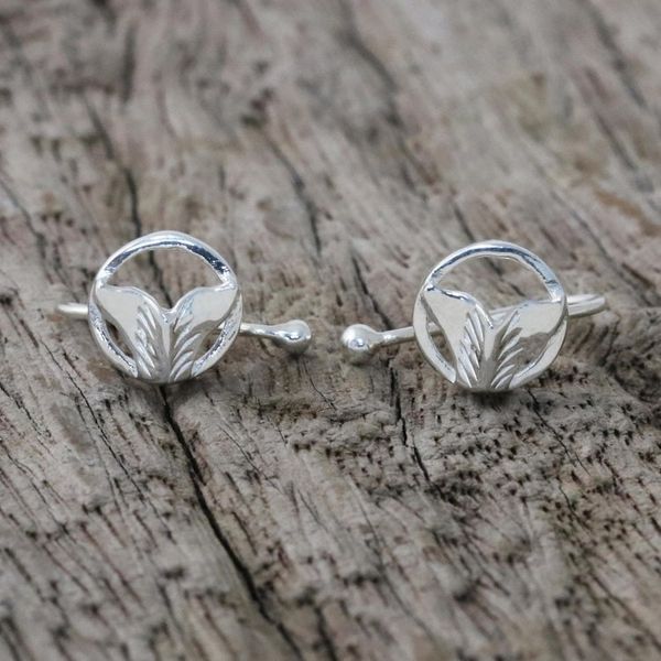 Alternate image for Sterling Silver Whale-Themed Ear Cuffs from Thailand Ocean Tails