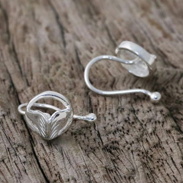 Alternate image for Sterling Silver Whale-Themed Ear Cuffs from Thailand Ocean Tails