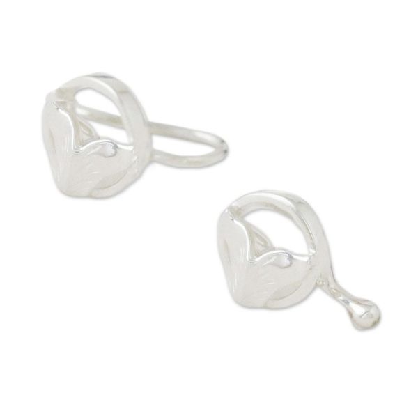 Alternate image for Sterling Silver Whale-Themed Ear Cuffs from Thailand Ocean Tails