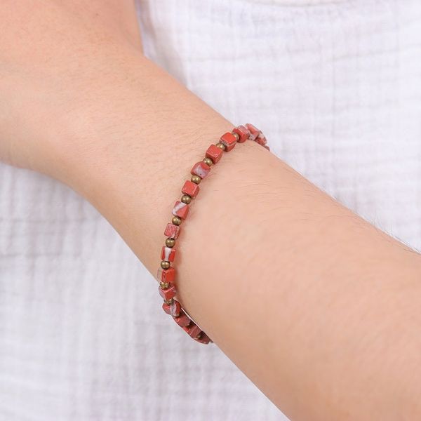 Alternate image for Red Jasper Beaded Bracelet from Thailand Brilliant Day