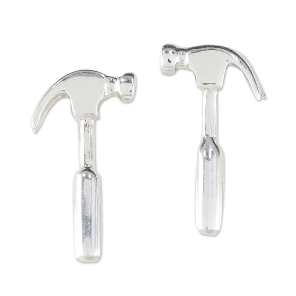 Alternate image for Handcrafted Sterling Silver Drop Earrings from Thailand Silver Hammers