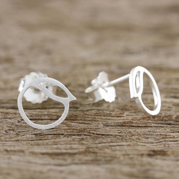 Alternate image for Sterling Silver Peach Stud Earrings from Thailand Oranges