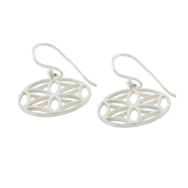 Alternate image for Sterling Silver Floral Dangle Earrings from Thailand Inner Blossoms