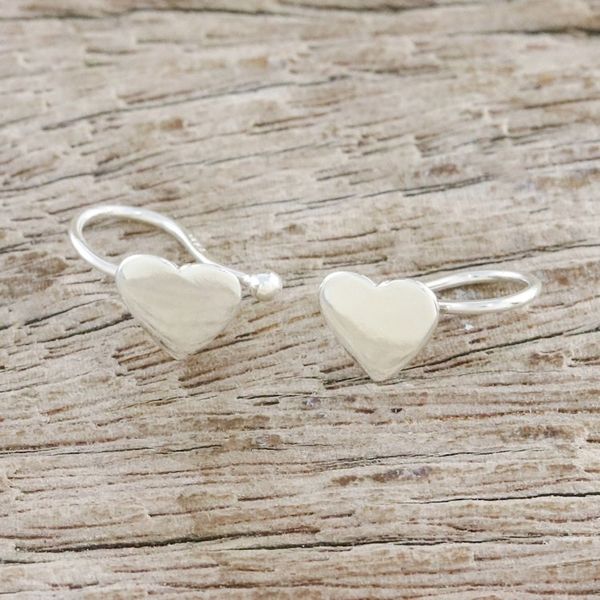 Alternate image for Handcrafted Sterling Silver Heart Ear Cuffs from Thailand Petite Hearts