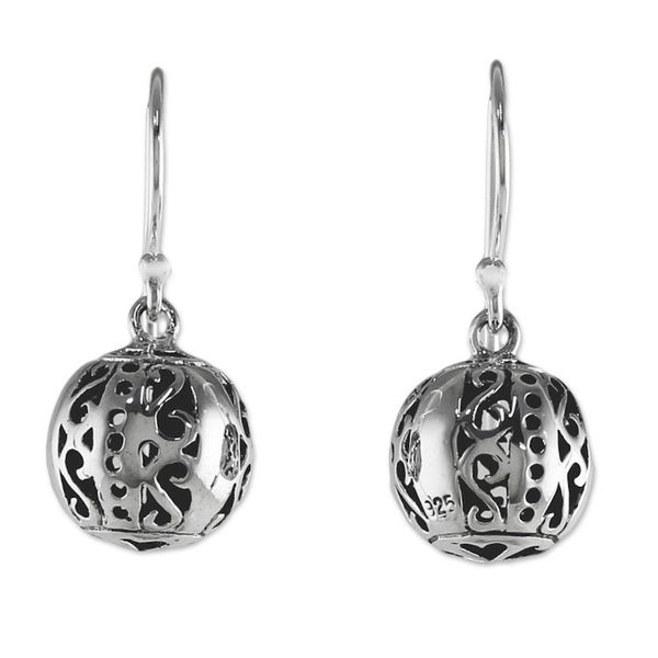 Alternate image for Petite Sterling Silver Bauble Earrings from Thailand Palace Lanterns