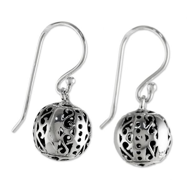 Alternate image for Petite Sterling Silver Bauble Earrings from Thailand Palace Lanterns