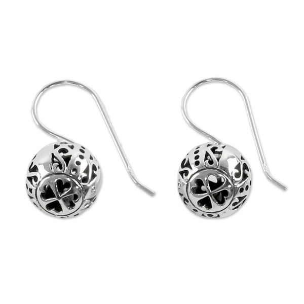 Alternate image for Petite Sterling Silver Bauble Earrings from Thailand Palace Lanterns