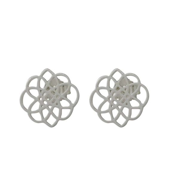 Alternate image for Handcrafted Sterling Silver Button Earrings from Thailand Stellar Intersections