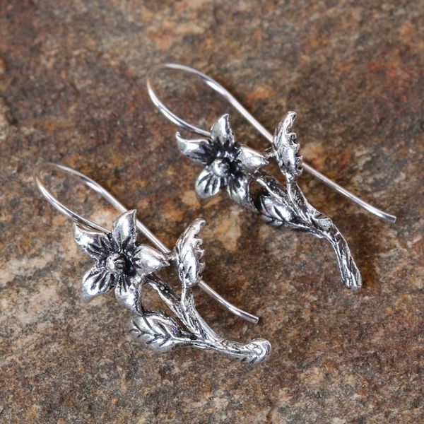 Alternate image for Sterling Silver Blooming Flower Earrings from Thailand Summer Blooming