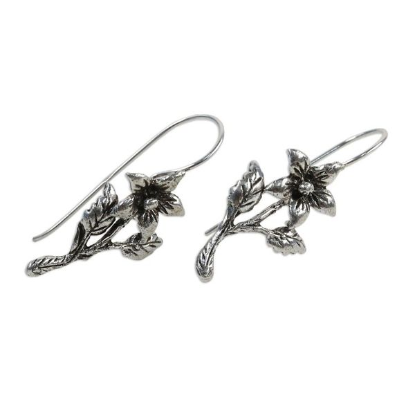 Alternate image for Sterling Silver Blooming Flower Earrings from Thailand Summer Blooming