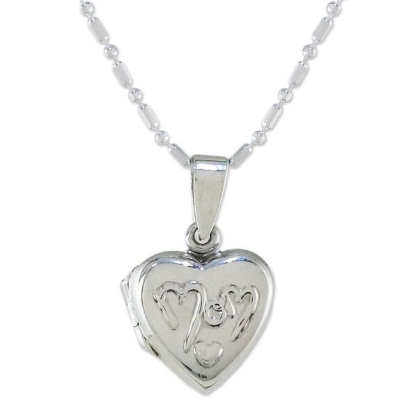 Alternate image for Handcrafted Sterling Silver Heart Locket Necklace Loving Mother