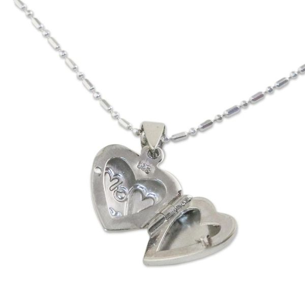 Alternate image for Handcrafted Sterling Silver Heart Locket Necklace Loving Mother