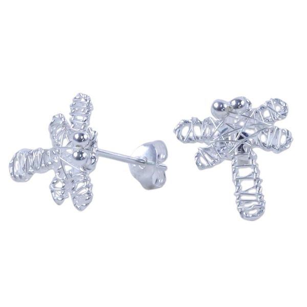 Alternate image for Artisan Crafted Sterling Silver Dragonfly Drop Earrings Dragonfly Wrap
