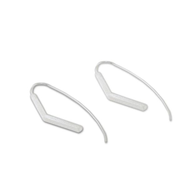 Alternate image for Angular Sterling Silver Drop Earrings from Thailand Bent Pillars