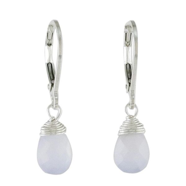 Alternate image for Blue Chalcedony and Silver Dangle Earrings from Thailand Glamorous Woman