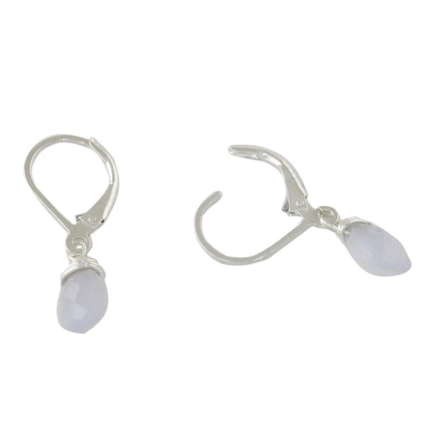 Alternate image for Blue Chalcedony and Silver Dangle Earrings from Thailand Glamorous Woman