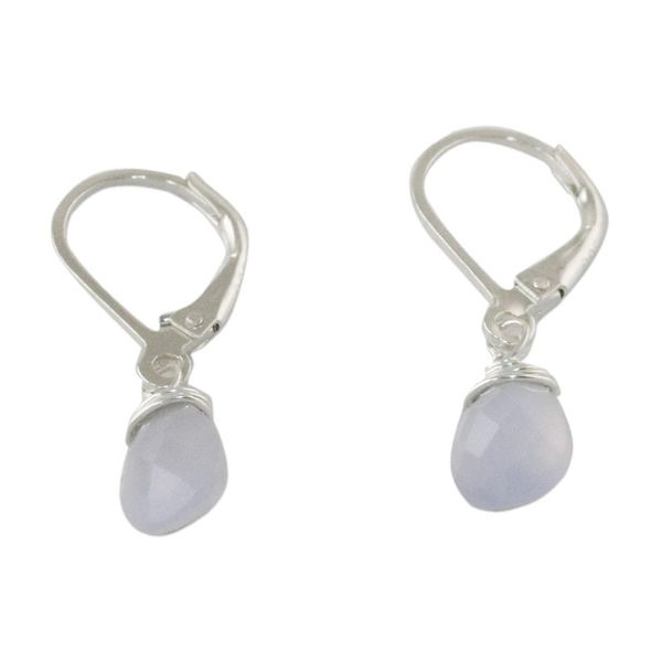 Alternate image for Blue Chalcedony and Silver Dangle Earrings from Thailand Glamorous Woman