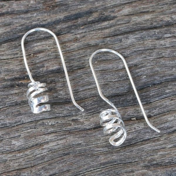 Alternate image for Sterling Silver Spiral Drop Earrings from Thailand Cheerful Spirals