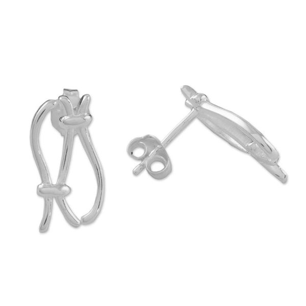 Alternate image for 925 Sterling Silver Rope Knots Earrings with Posts Elegant Rope Knots
