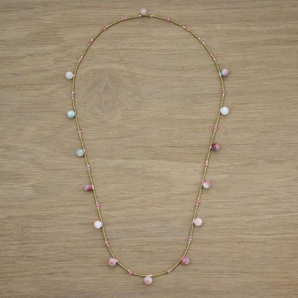 Alternate image for Quartz Beaded Necklace from Thailand Fresh Blossoms