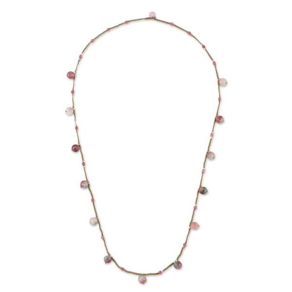 Alternate image for Quartz Beaded Necklace from Thailand Fresh Blossoms