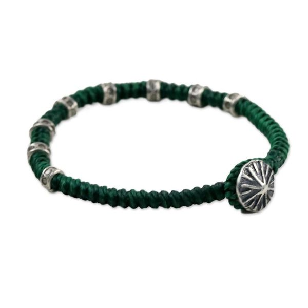 Alternate image for Wristband Bracelet with Karen Silver in Green from Thailand Good Living in Green