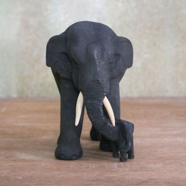 Alternate image for Teak Wood Elephant Statuette from Thailand Heading Home