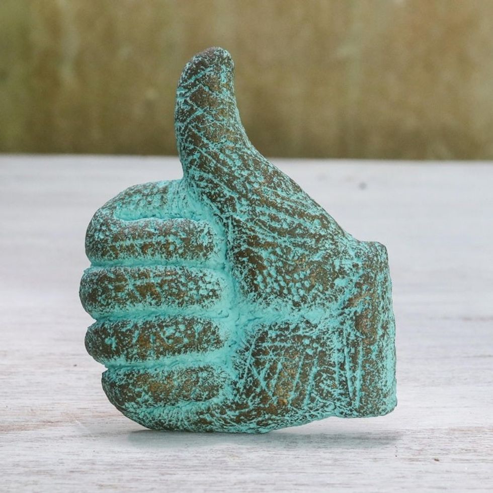 Thumbs Up Recycled Paper Relief Panel from Thailand 'Thumbs Up'