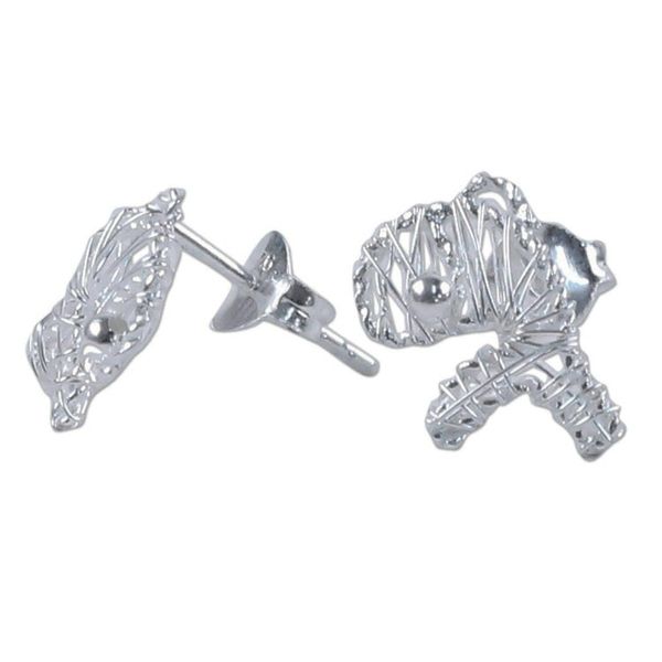 Alternate image for Thai Artisan Crafted Sterling Silver Whale Stud Earrings Whale Wrap