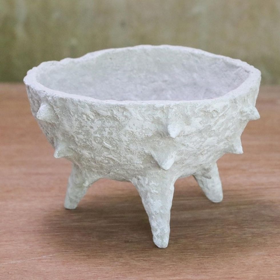 Spiky Coconut Shell Decorative Bowl from Thailand 'Spiky Chalice'