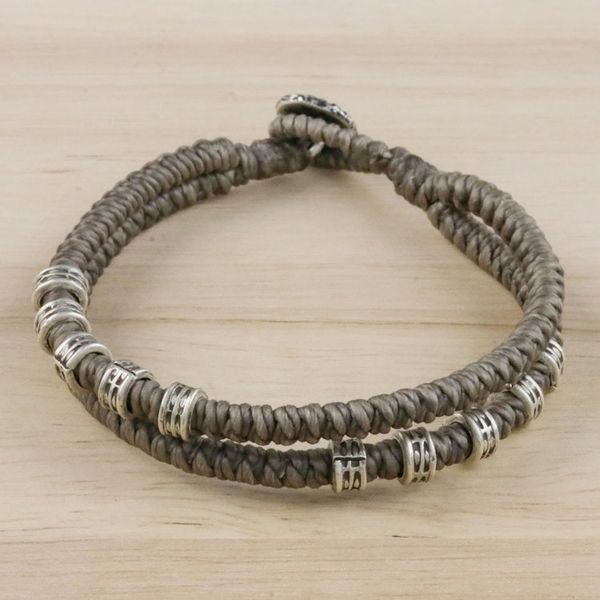 Alternate image for Double-Strand Wristband Bracelet with Karen Silver in Grey Living Together in Grey