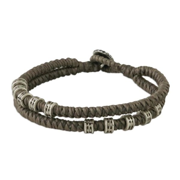 Alternate image for Double-Strand Wristband Bracelet with Karen Silver in Grey Living Together in Grey