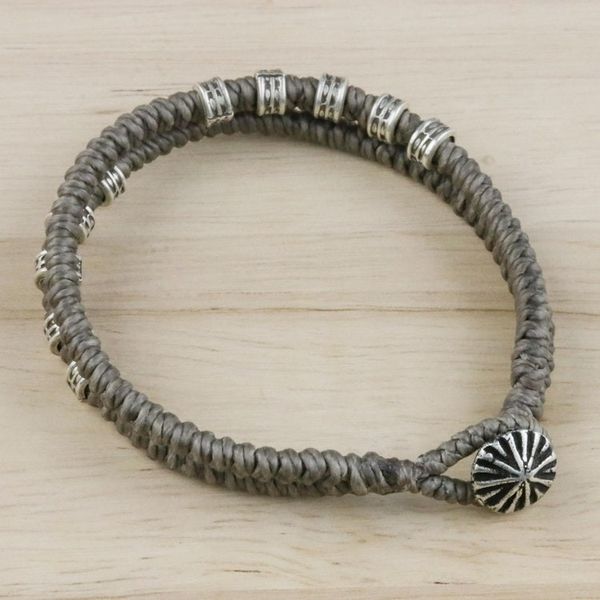 Alternate image for Double-Strand Wristband Bracelet with Karen Silver in Grey Living Together in Grey