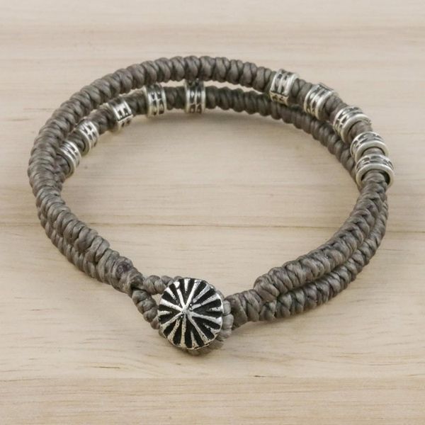 Alternate image for Double-Strand Wristband Bracelet with Karen Silver in Grey Living Together in Grey