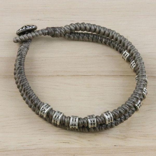 Alternate image for Double-Strand Wristband Bracelet with Karen Silver in Grey Living Together in Grey