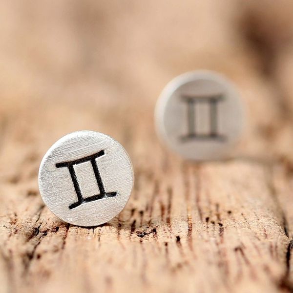 Alternate image for Sterling Silver Gemini Stud Earrings from Thailand Satin Gemini