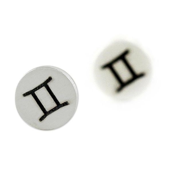 Alternate image for Sterling Silver Gemini Stud Earrings from Thailand Satin Gemini