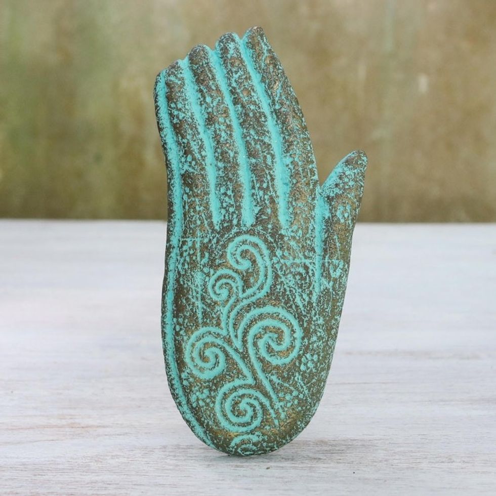 Hand-Shaped Recycled Paper Relief Panel from Thailand 'Friendly Wave'