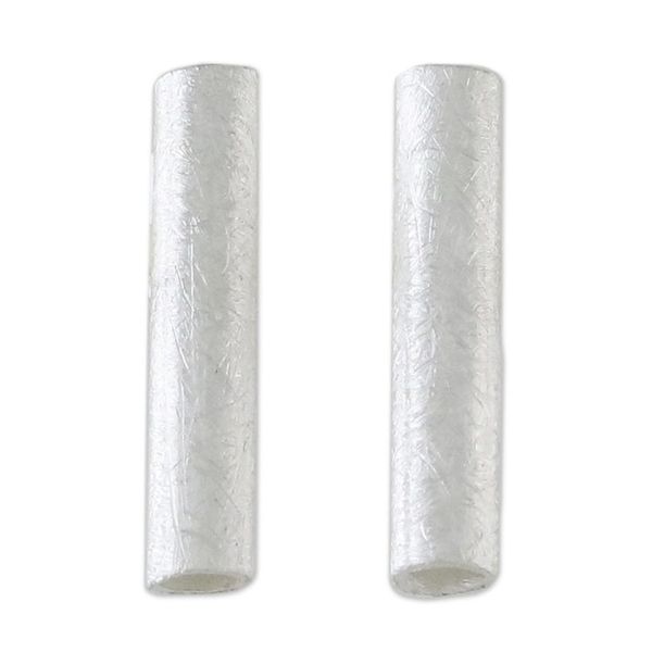 Alternate image for Cylindrical Sterling Silver Drop Earrings from Thailand Gleaming Tubes