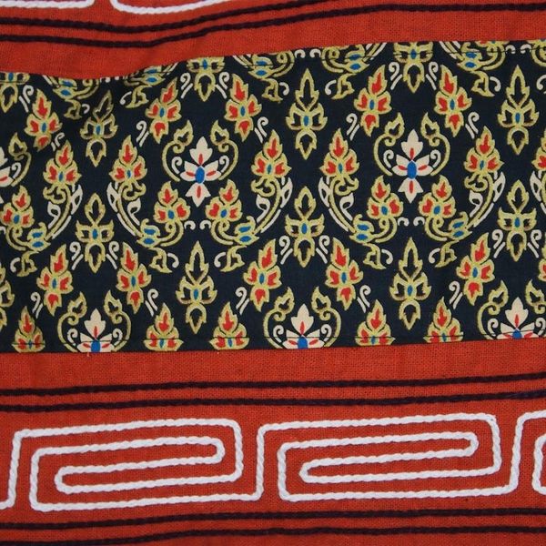 Alternate image for Floral Cotton Blend Shoulder Bag in Paprika from Thailand Charming Thai in Paprika