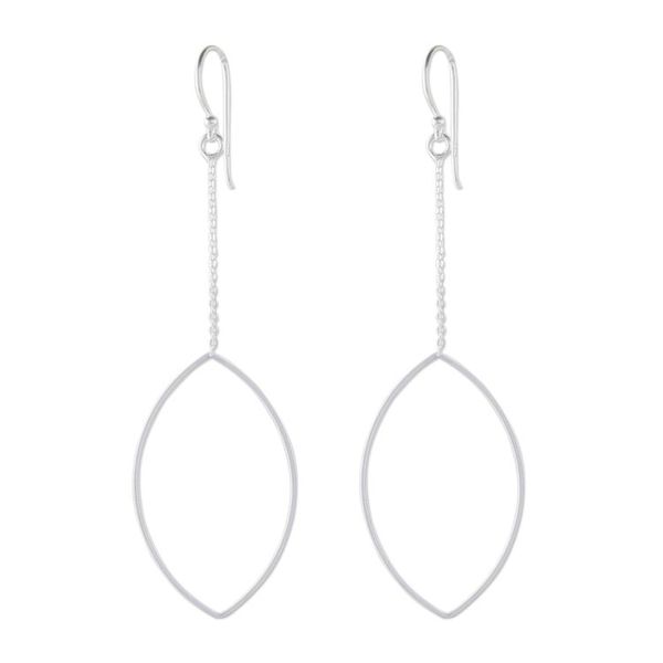 Alternate image for Thai Artisan Crafted Sterling Silver Oval Dangle Earrings Breezy Oval