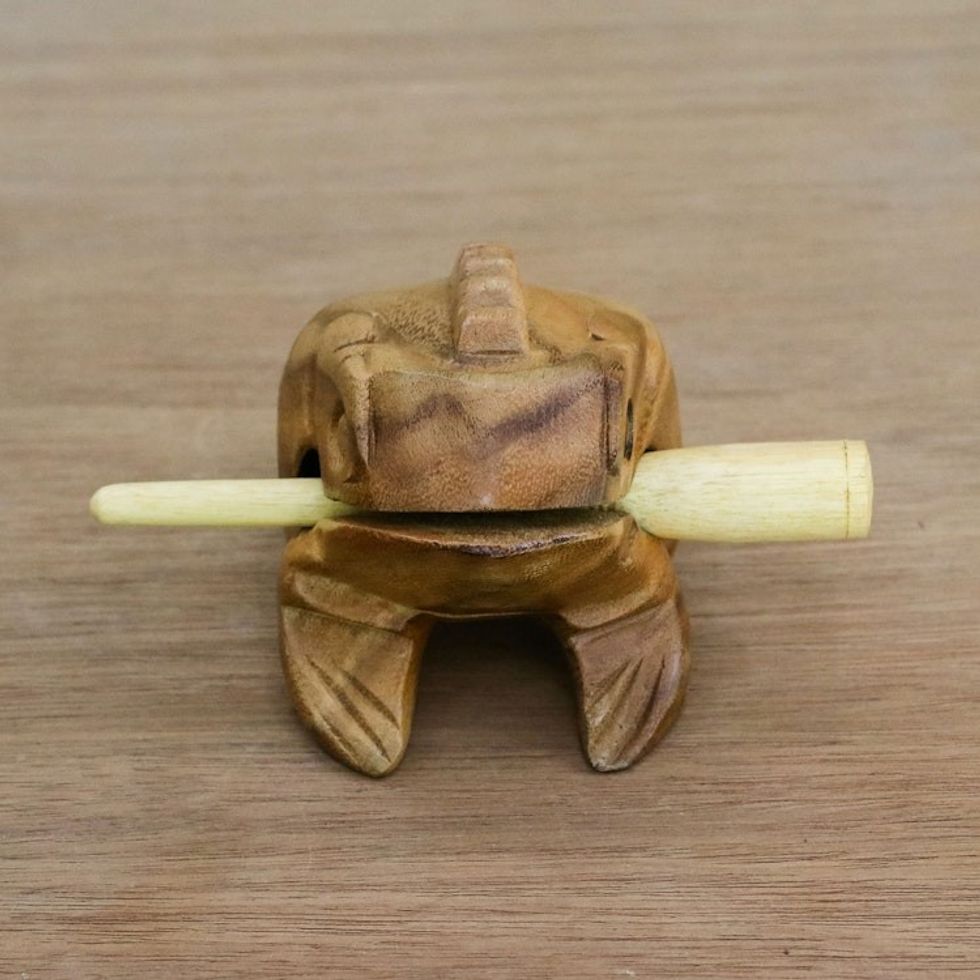 Brown Thai Frog Wood Percussion Instrument 5.5 Inch 'Tenasserim Melody'