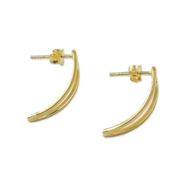Alternate image for Thai Sterling Silver Drop Earrings with 18K Gold Plating Petals of Gold