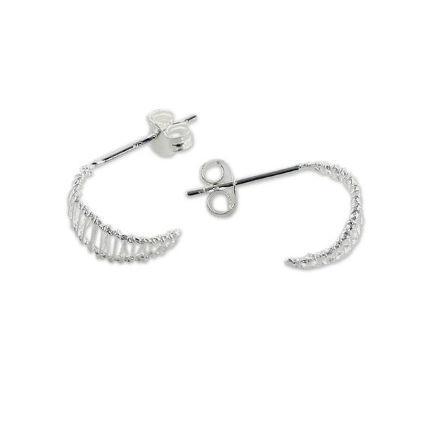 Alternate image for Sterling Silver Wrap Leaf Drop Earrings Crafted in Thailand Leaf Wrap