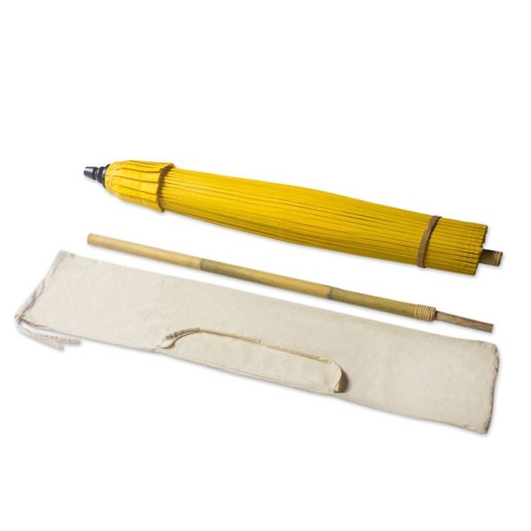 Alternate image for Yellow Cotton Garden Umbrella Handmade in Thailand Happy Garden in Yellow